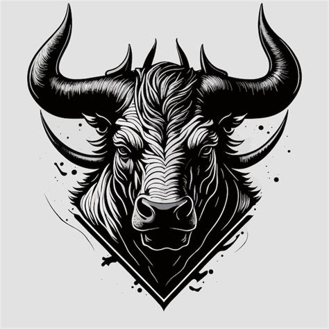 Premium Vector | A bull head with a bull design on it