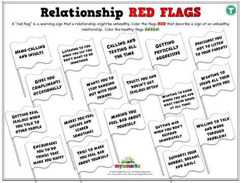 Healthy Relationship Worksheets for Kids and Teens