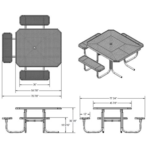 Ultraplay Octagon Outdoor Picnic Table- Ada Accessible - 358h-O ...