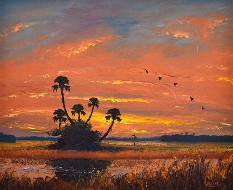 Alfred Hair Highwaymen Painting, Florida Sunset Auction