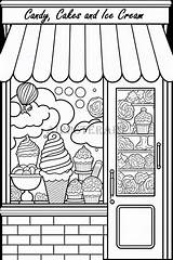 Ice Cream Shop Coloring Pages sketch template