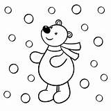Cute Bear Looks At The Snow Coloring Page Stock Vector  Illustration sketch template