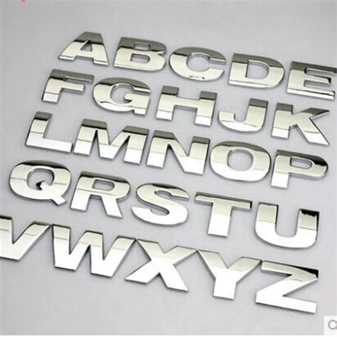 25mm Personalized 3D metal English Letter emblem Digital Figure Number Chrome DIY Car word Badge ...