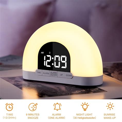 Wake Up Light Lamp Alarm Clock LED Sunrise Simulation Light Alarm Clock | eBay