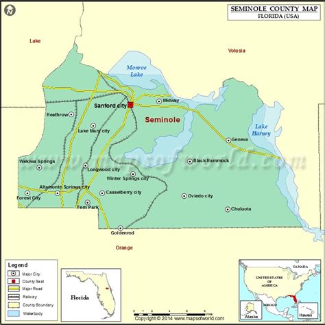 Seminole County Map, Florida