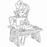 Premium Vector  Cute Young seamstress Girl People Professions sketch template