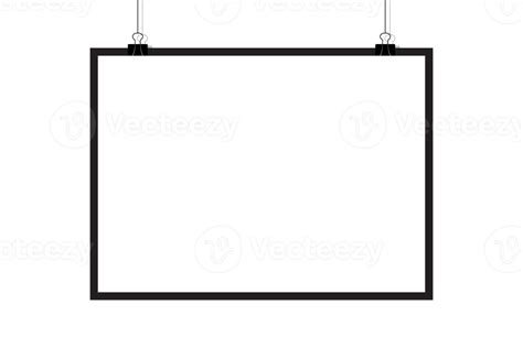 Mockups hanging on the wall. Poster mockup with white frame. Realistic empty banner. Transparent ...