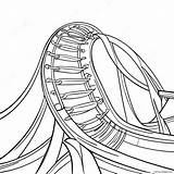 Colorful Roller Coaster In Amusement Park Coloring Page 24053 19020 sketch template
