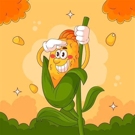 Free Vector | Hand drawn corn cartoon illustration