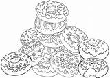 Yummy Donut Coloring Pages For Kids sketch template