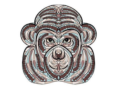 Monkey Face Tattoo Silhouette Illustrations, Royalty-Free Vector ...