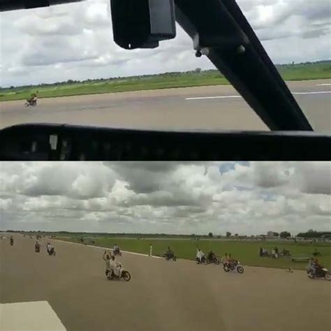 See How Okada Riders Invaded The Runway Of Sokoto Airport While A Plane ...