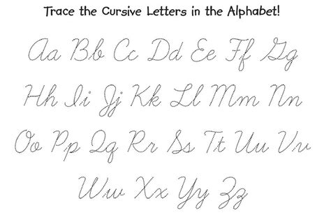 Cursive Alphabet Chart Printable | AlphabetWorksheetsFree.com