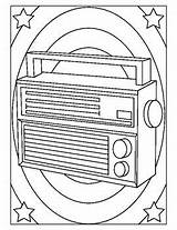 Radio Coloring Page sketch template