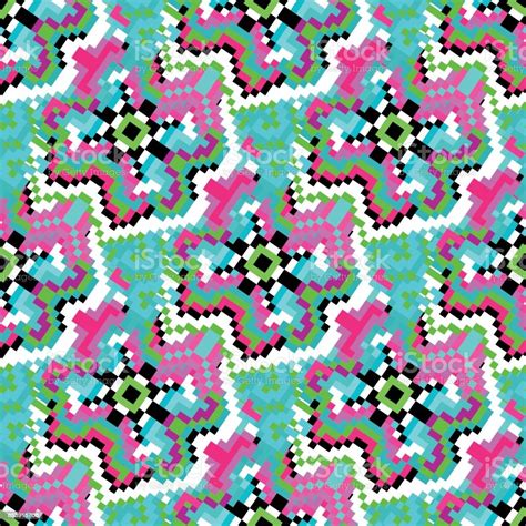 Pixel Color Abstract Geometric Seamless Pattern Stock Illustration - Download Image Now ...
