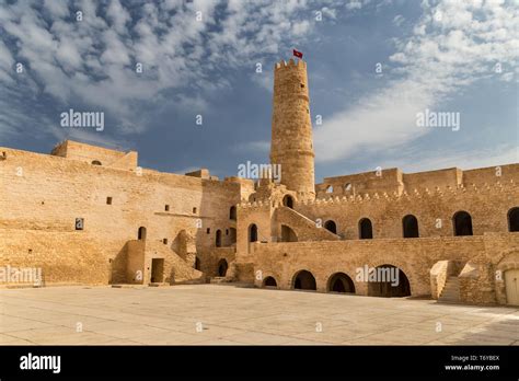 Courtyard of a fortress. Ribat in Monastir, Tunisia Stock Photo - Alamy