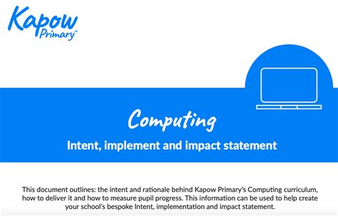 The Computing Three I's Statement - Kapow Primary