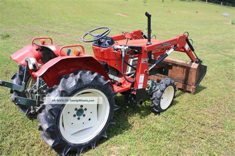 Vintage Tractor Yanmar 1610 Model 1970 - 1971 Tractor And Front Loader Red 833 Hrs