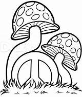 Trippy Coloring Mushroom Pages Drawing Easy Alien Shroom Drawings  sketch template