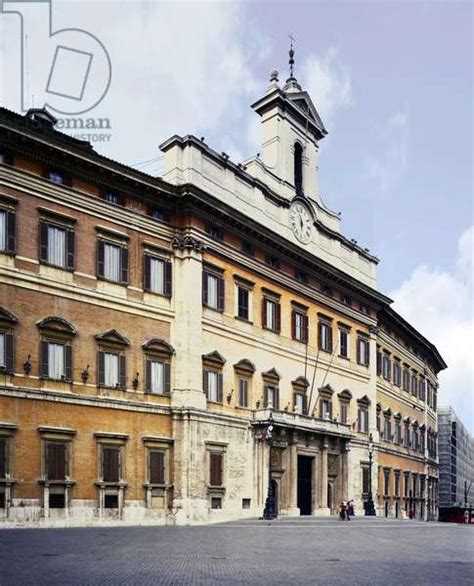 Facade of the Montecitorio Palace (Palazzo Montecitorio). Baroque architecture by Gian Lorenzo ...