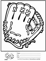 Baseball Glove Coloring Page sketch template