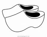 Dutch Shoes Coloring Page For Kids  Free Printable sketch template