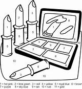 Makeup Color By Number Coloring Page  Free Printable Pages sketch template