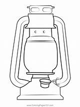 Kerosene Lantern Coloring Page For Kids  Free Lanterns Printable sketch template