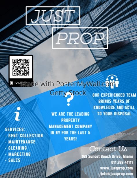 Property Management Flyer Blue Template | PosterMyWall