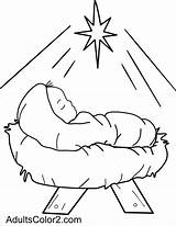 Baby Jesus In A Manger Coloring Pages sketch template