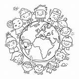 Dibujo De Niños Para Colorear Página Alrededor Del Mundo Esquema Boceto  sketch template