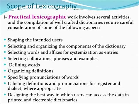 Lexicography