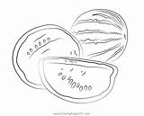 Watermelon Coloring Arbuz Anguria Disegni Frutas Sandia Colorare Melon  sketch template