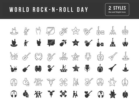 Vector Simple Icons of World Rock-n-Roll Day 10562576 Vector Art at Vecteezy