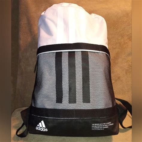 adidas | Bags | Adidas Bookbag Black On White | Poshmark