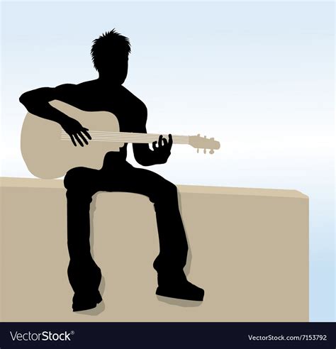 Man playing guitar Royalty Free Vector Image - VectorStock