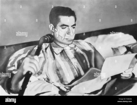 Shah of Iran after an assassination attempt on Feb. 4, 1949. Fakhr-Arai ...