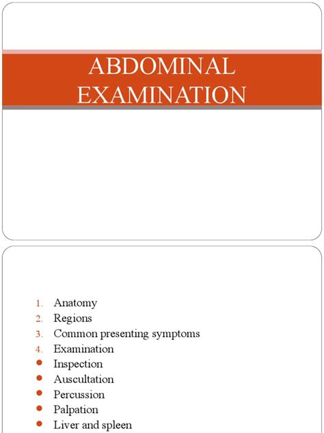 Abdominal Examination | PDF | Symptoms And Signs | Digestive Diseases