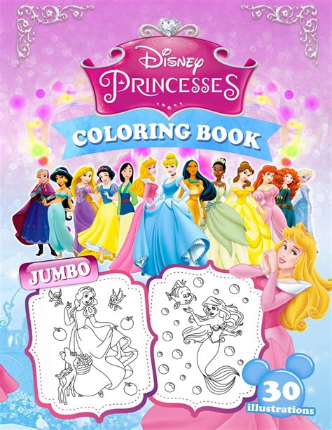 Princesses Coloring Book : Jumbo Princess Coloring Book For Kids Ages 3 ...