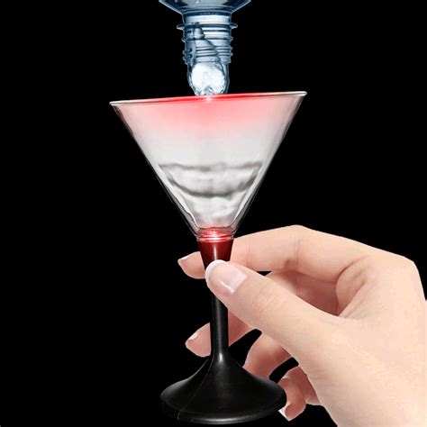 LED Light Up Martini Glass Black Stem - 7oz | CustomLanyard.net | SKU# 10567