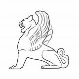 Sculpture Of Lion With Wings Coloring Page For Kids  Free Sculptures sketch template