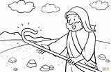 Moses Strikes The Rock Coloring Page Pages sketch template