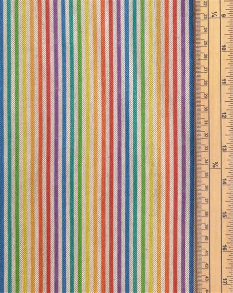 Rainbow stripes Fabric 80% Cotton 20 Polyester Material By | Etsy