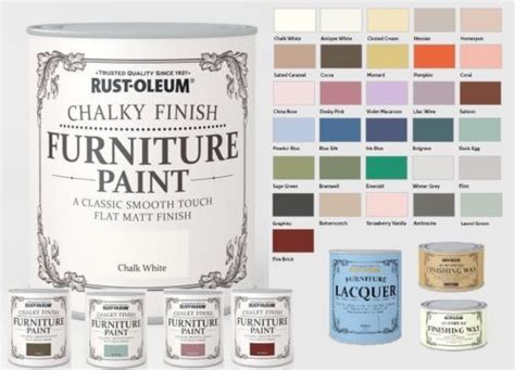 Rust-Oleum Chalk Chalky Furniture Paint 750ml / 125ml Chic Shabby ...