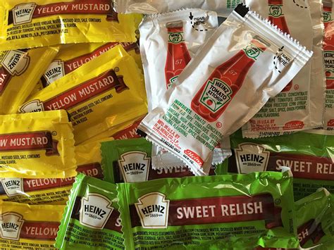 Ketchup, Mustard, Sweet Relish Condiment Combo (Total 75 Packets)