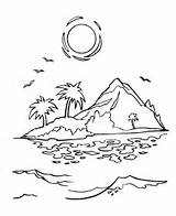 Coloring Page Of An Island  Home sketch template