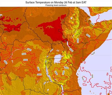 Rwanda Surface Temperature on Friday 27 Aug at 3pm EAT