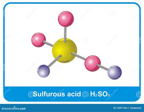 Molecule of Sulfurous Acid stock illustration. Illustration of physics - 14291766