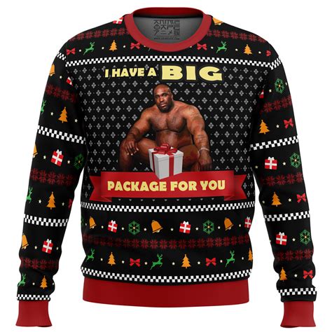 Big Package Barry Wood Meme Ugly Christmas Sweater - Anime Ape