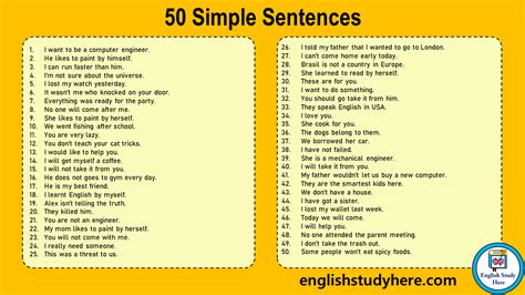 What Are 10 Examples Of Simple Sentences Zohal - vrogue.co